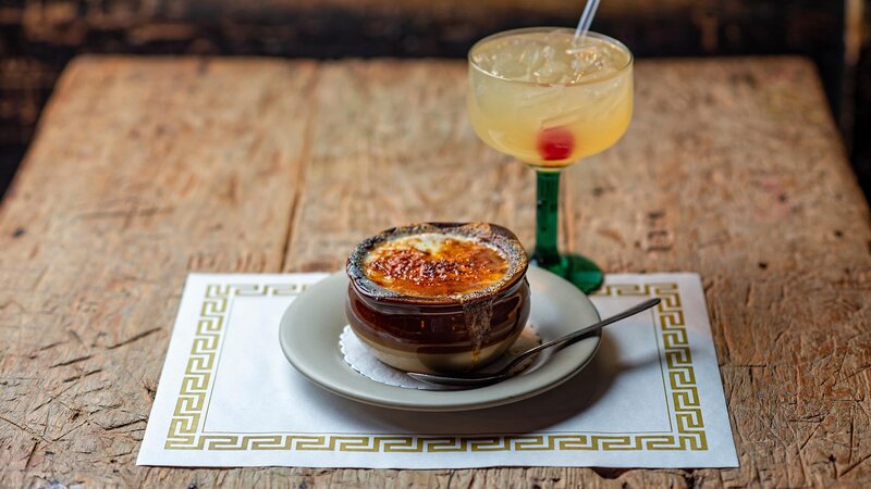 French onion soup with cocktail